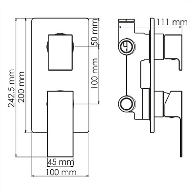 Смеситель для ванны и душа WasserKRAFT Abens 2071