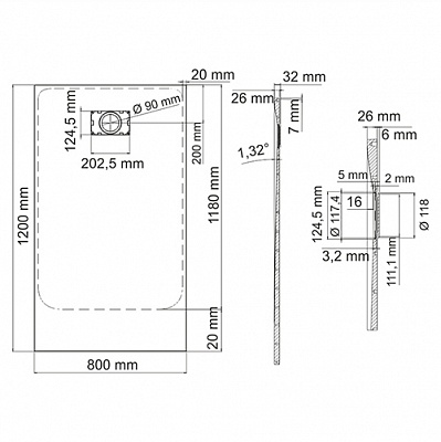 Поддон для душа WasserKRAFT Main 41T06