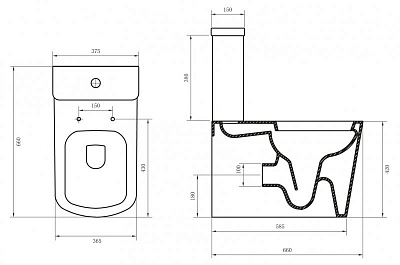 Бачок унитаза Belbagno ALBANO  BB120T