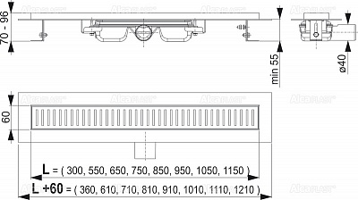 Душевой лоток AlcaPlast APZ101-950 Low