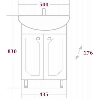 Тумба без раковины Оника Канны 50 см 105003