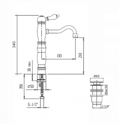 Смеситель на раковину CEZARES VENEZIA-LSM1-A VENEZIA-LSM1-A-01-Bi