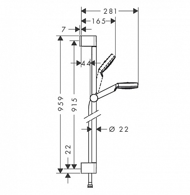 Hansgrohe  Crometta  1jet  65 см душевой гарнитур 26533400