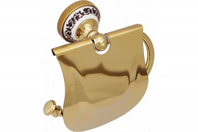 Держатель для туалетной бумаги с крышкой Fixsen Bogema Gold FX-78510G