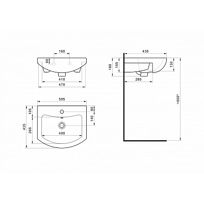 Раковина Santek Балтика 50 мебельная 1WH501701