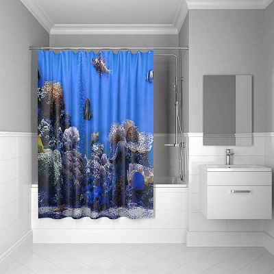 Штора для ванной комнаты Iddis 200*180 см  pacific ocean SCID190P