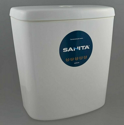 Бачок для унитаза без крышки и арматуры Sanita Формат WT Format N WHT G S1 (м/о расстояние 15,5см, нижний подвод)