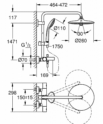 Душевая стойка Grohe Euphoria 27475001