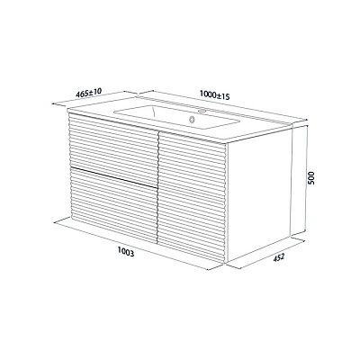 Тумба с умывальником (0131000i28) подвесная 100 см, белый, IDDIS Bild BIL10W0i95K