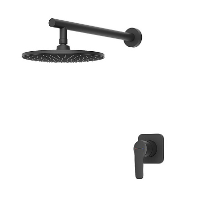 Душевая система с тропическим душем IDDIS Optima Home матовый черный, OPHBL01i66