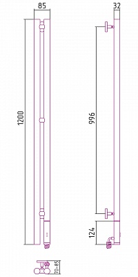 Полотенцесушитель электрический Сунержа Нюанс 1200