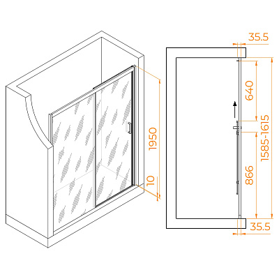 Душевая дверь RGW PA-017 1500