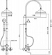 Душевая стойка со смесителем, верхним и ручным душем CEZARES LORD-CVD LORD-CVD-02-Bi