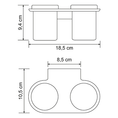 Подстаканник двойной WasserKRAFT Kammel K-8328D