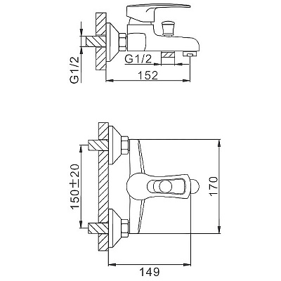 Смеситель для ванной Frap F30701-B