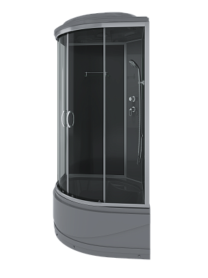 Душевая кабина угловая 100х100х215 ERLIT ER3510TP-C2-RUS_GRAY четверть круга высокий поддон