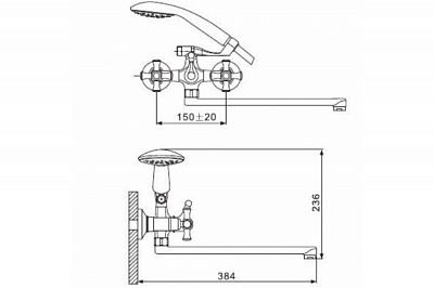 Смеситель для ванны Gappo G2242