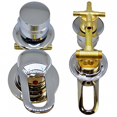 Смеситель для душевой кабины 4-х режимный поворотный 120 мм в сборе MirWell 0921045004