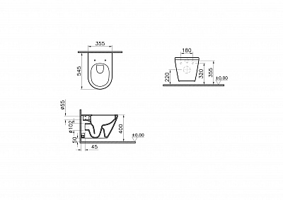 Комплект инсталляции с унитазом VitrA Integra Round L-box толстая крышка 9004B003-7202