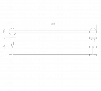 Полотенцедержатель двойной Wonzon & Woghand simple, хром ww-6511