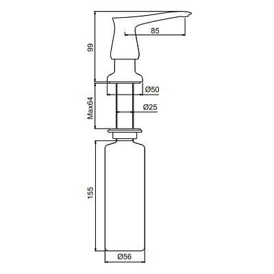 Дозатор латунь черный 300мл Gappo G405-6
