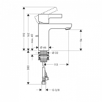 Смеситель для умывальника Hansgrohe Metris S 31060000