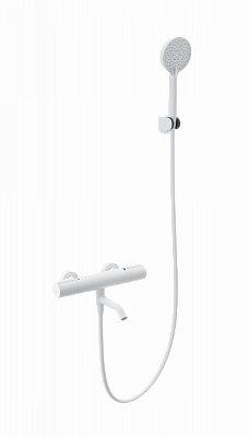 Смеситель для ванны с душем и термостатом Wonzon & Woghand INN 2, Белый матовый WW-A2006-A1-MW