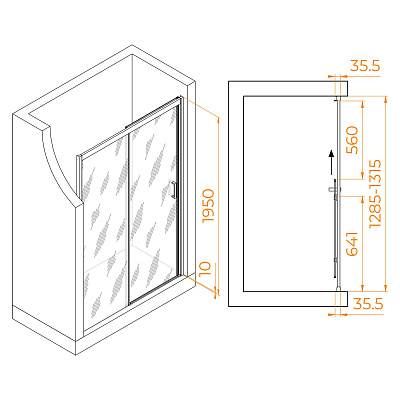 Душевая дверь RGW PA-017B 1700