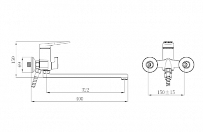 Смеситель для ванны РМС SL121W-006E