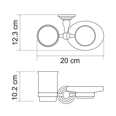 Держатель стакана и мыльницы WasserKRAFT Ammer K-7026