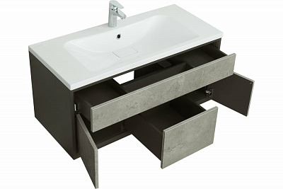 Тумба с раковиной Aquaton Уэльс 100 графит 1A267601WA6A0 new