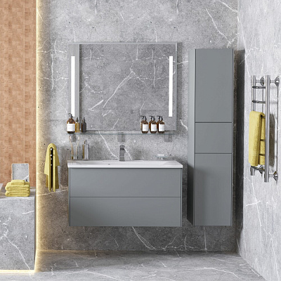 Пенал подвесной MIRSANT Ultra 34 серый матовый УТ000066701