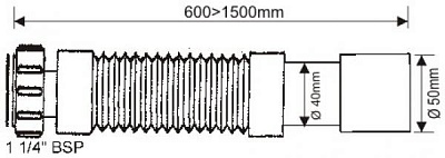 Гофра 1 1/4 McALPINE 1,5 м MRMF115S