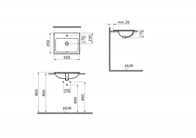Накладная раковина Vitra S20 5465B003-0001