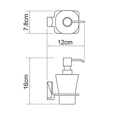 Дозатор для жидкого мыла стеклянный, 300 ml WasserKRAFT Leine K-5099