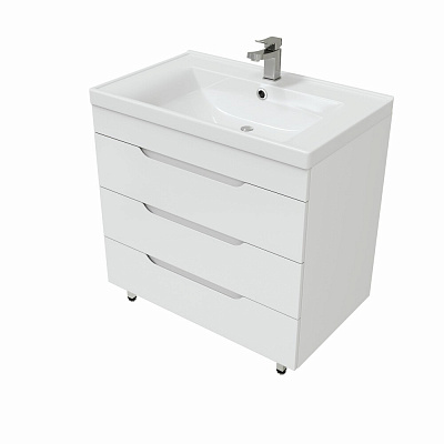Тумба напольная с доводчиком MIRSANT Soho Quadro 80/2 (под раковину 262520 Deep-80) УТ000072000