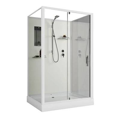 Душевая кабина распашная 120х90х200 Niagara Standart ST120/90/15Q/BK поддон 15см