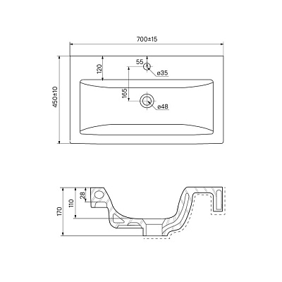 Тумба с раковиной, напольная Iddis Custo NCU70W0i95K 70 см, белая