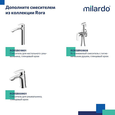 Душевая система скрытого монтажа с тропическим душем Milardo Rora RORSB03M68