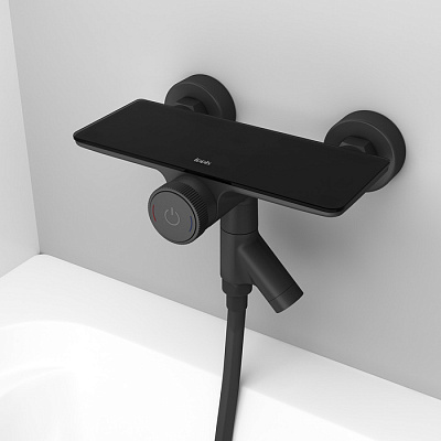 Смеситель для ванны с управлением Push Control IDDIS Shelfy SHEBLBTi02WA черный матовый