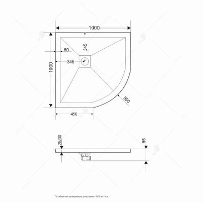 Душевой поддон 100х100 RGW ST/R-W 16153100-01 белый