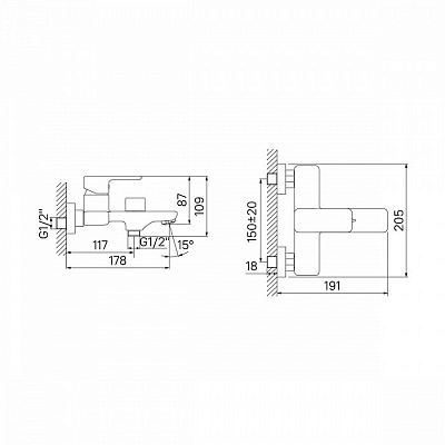 Смеситель для ванны Iddis Brick BRISB02i02