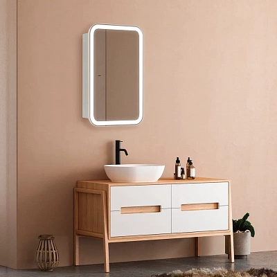 Зеркало-шкаф 40х80 Silver Mirrors Фиджи Flip 40 ИК бесконтактный сенсор LED-00003049
