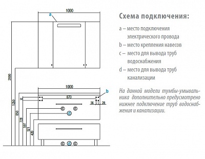 Тумба без раковины Акватон Мадрид 100 М 1A126901MA010