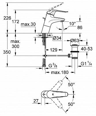 Смеситель для раковины GROHE EUROECO Special 32766000