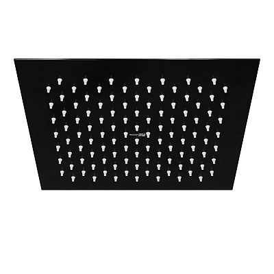 Душевая насадка WasserKRAFT A199 нержавеющая сталь квадрат 25x25,112 форсунок, PVD-покрытие черный глянец