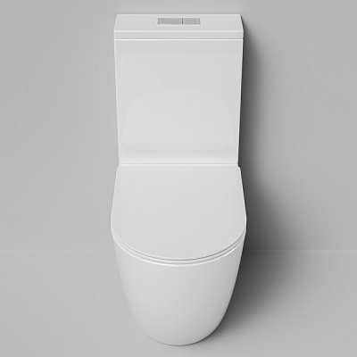 Унитаз напольный Grossman GR-4494SQ безободковый, белый с тонкой крышкой, микролифт, смыв