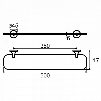 Полка стеклянная Milardo Magellan MAGSMG0M44