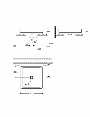 Раковина свободностоящая Grohe Cube Ceramic 50 альпин-белый 3948100H
