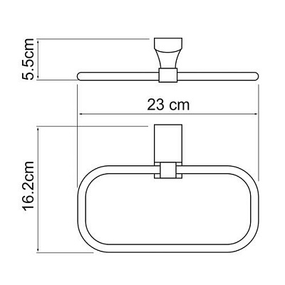 Держатель полотенец кольцо WasserKRAFT Exter K-5260